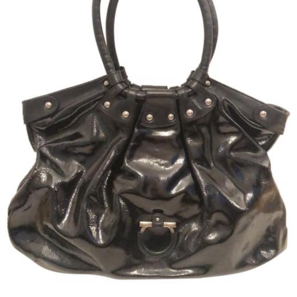 Salvatore Ferragamo Black Patent leather bag